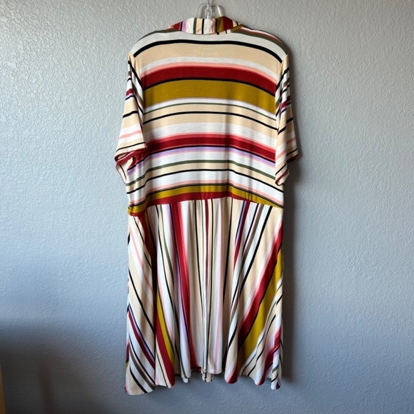 Torrid Striped Midi Dress with Button Detail - Picture 6 of 10